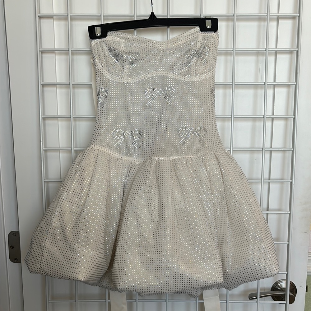 Oh Polly Felicity embellished bubble hem mini dress